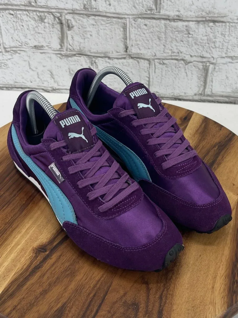 VTG Puma Womens Sz. 8.5 Purple/Light Blue Suede Retro Trainers Shoes